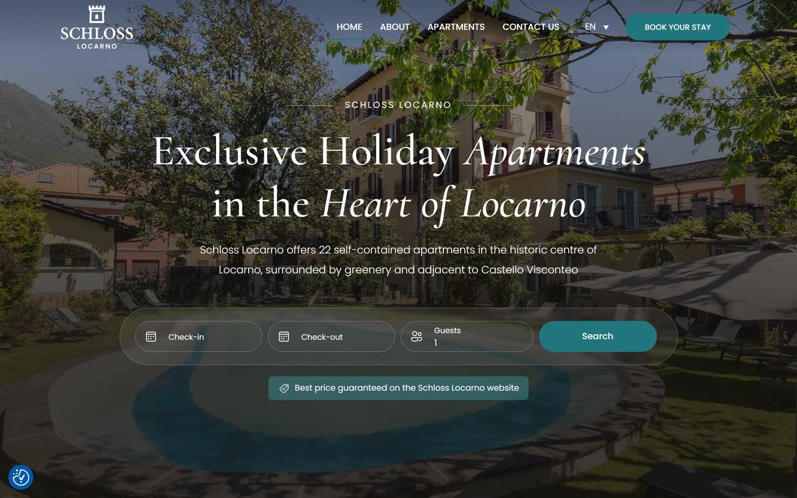 Schloss Locarno website, built by Humza