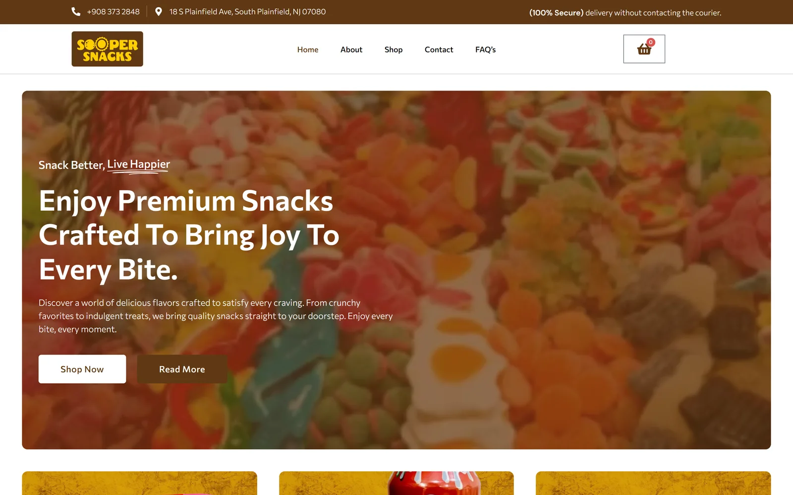 Sooper Snacks website, built by Humza