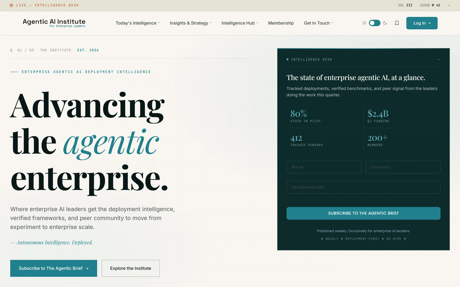 Agentic AI Institute website