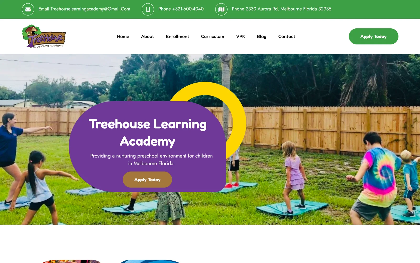 Treehouse Learning Academy website